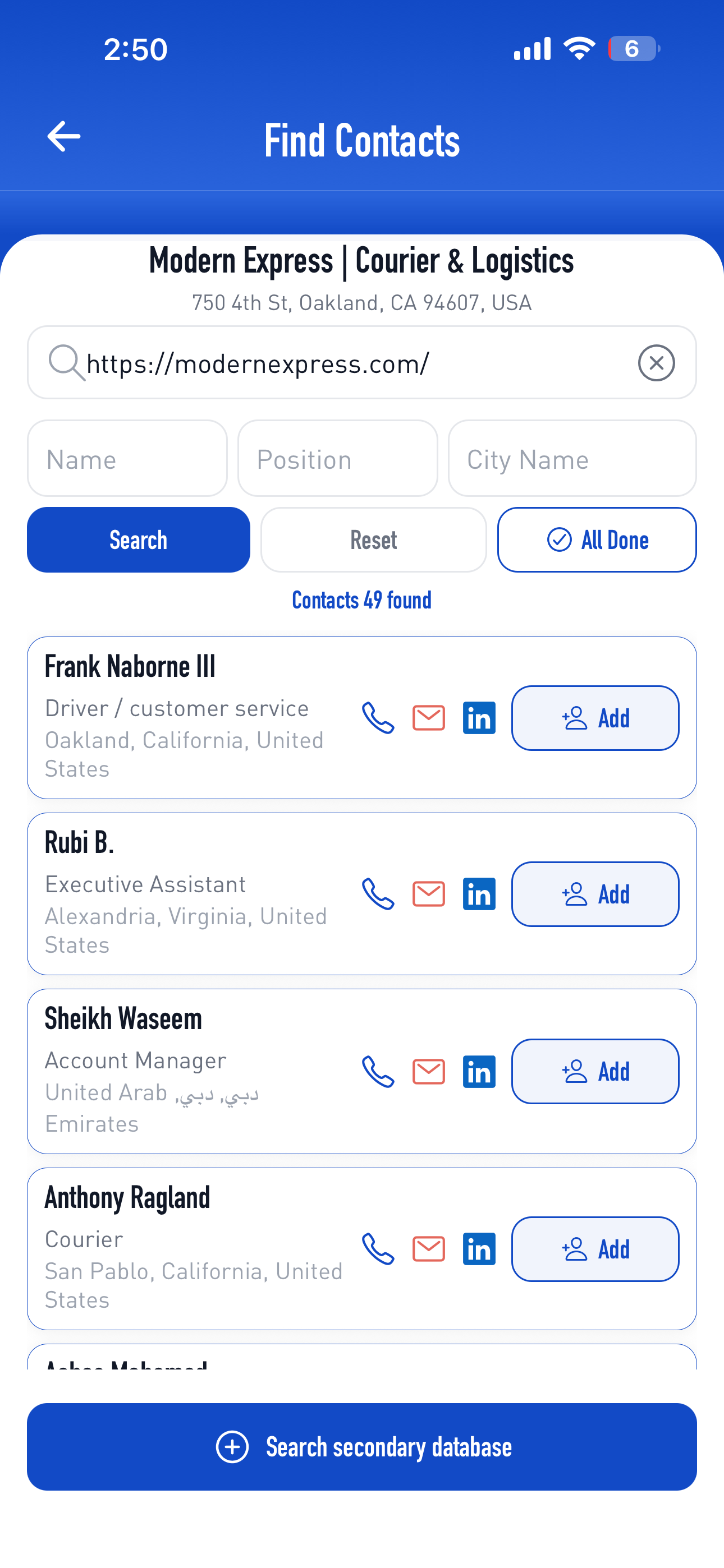 AI Contact Finder — decision-makers with phone, email and LinkedIn